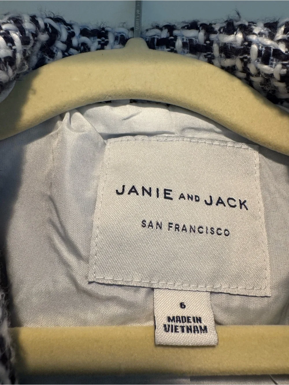 Janie and Jack Black and White Tweed Jacket